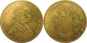 RDR – Habsburg – Österreich, KAISERREICH ÖSTERREICH. Franz Joseph I. (1848-1916). 4 Dukaten 1914. Gold. 13,87 g. Fr. 1163. Vorzüglich+