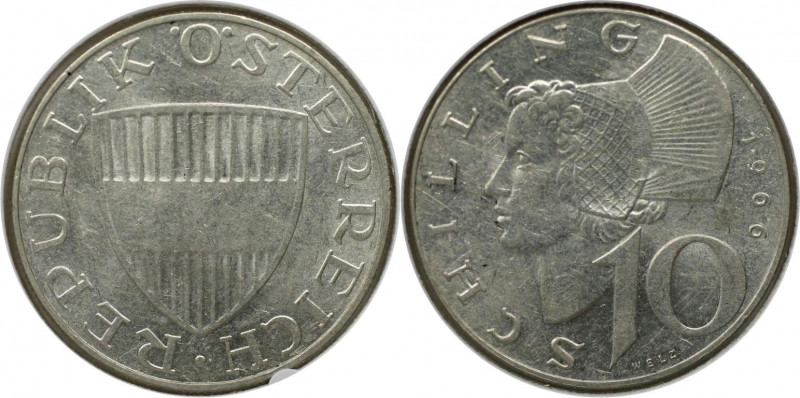 RDR – Habsburg – Österreich, REPUBLIK ÖSTERREICH. 10 Schilling 1966. Silber. KM ...