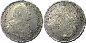 Altdeutsche Münzen und Medaillen, BAYERN / BAVARIA. Maximilian III. Joseph (1745-1777). Madonnentaler 1775. Silber. Dav. 1953, Hahn 307. Vorzüglich-St...