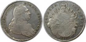 Altdeutsche Münzen und Medaillen, BAYERN / BAVARIA. Karl Theodor (1777-1799). Madonnentaler 1786. Silber. Dav. 1965. Vorzüglich, Justiert