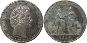 Altdeutsche Münzen und Medaillen, BAYERN / BAVARIA. Ludwig I. (1825-1848). Geschichtstaler 1832, Otto Prinz von Bayern- Griechendlands 1. König. Silbe...