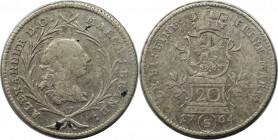Altdeutsche Münzen und Medaillen, BRANDENBURG - ANSBACH. Christian Friedrich Karl Alexander (1757-1791). 20 Kreuzer 1764 S. Silber. Sehr schön, kl.Fle...