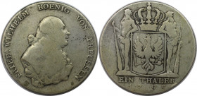Altdeutsche Münzen und Medaillen, BRANDENBURG IN PREUSSEN. Friedrich Wilhelm II. (1786-1797). Taler 1795. Silber. Dav. 2599. Schön-sehr schön