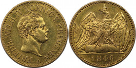 Altdeutsche Münzen und Medaillen, BRANDENBURG IN PREUSSEN. Friedrich Wilhelm IV. (1840-1861). Doppelter Friedrichs d`or 1846 A. Gold. 13,33 g. Jaeger ...
