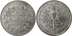 Altdeutsche Münzen und Medaillen, FRANKFURT - STADT. Vereinsdoppeltaler 1842. Silber. AKS 2. Vorzüglich