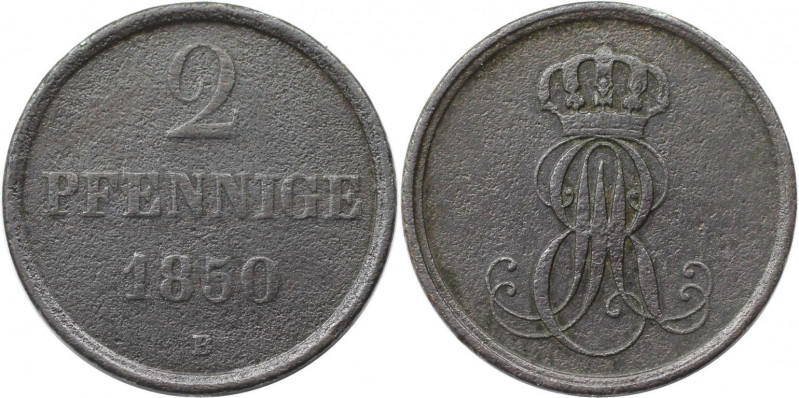 Altdeutsche Münzen und Medaillen, HANNOVER. Ernst August (1837-1851). 2 Pfennig ...