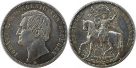 Altdeutsche Münzen und Medaillen, SACHSEN - ALBERTINE. Johann (1854-1873). Siegestaler 1871 B. Silber. AKS 159. Vorzüglich-stempelglanz