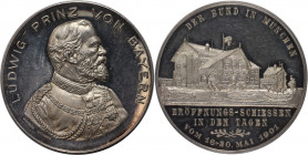 Deutsche Münzen und Medaillen ab 1871, REICHSSILBERMÜNZEN, Bayern-München, Stadt. Silberne Schützenmedaille "Der Bund in München" 1901 von Deschler, M...