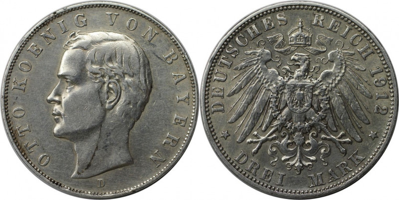 Deutsche Münzen und Medaillen ab 1871, REICHSSILBERMÜNZEN, Bayern, Otto (1886-19...