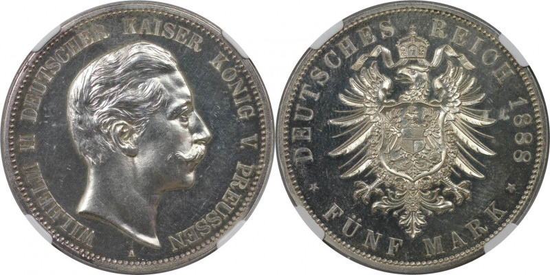 Deutsche Münzen und Medaillen ab 1871, REICHSSILBERMÜNZEN, Preußen. Wilhelm II. ...