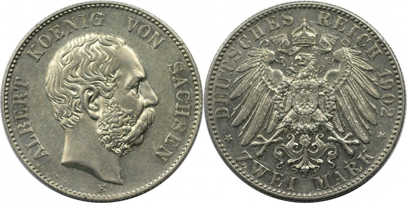 Deutsche Münzen und Medaillen ab 1871, REICHSSILBERMÜNZEN, Sachsen. Albert (1873...