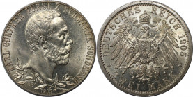 Deutsche Münzen und Medaillen ab 1871, REICHSSILBERMÜNZEN, Schwarzburg-Sonderhausen. Karl Günther (1880-1909). 2 Mark 1905. Zum 25jährigen Regierungsj...
