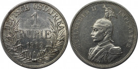 Deutsche Münzen und Medaillen ab 1871, DEUTSCHE KOLONIEN. Deutsch Ostafrika. Wilhelm II. (1888-1918). 1 Rupie 1913 A. Silber. Jaeger 722. Vorzüglich