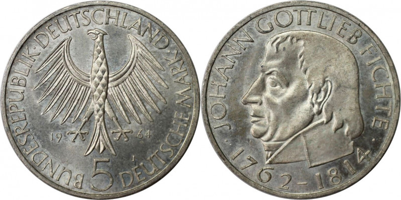 Deutsche Münzen und Medaillen ab 1945, BUNDESREPUBLIK DEUTSCHLAND. 5 Mark 1964 J...