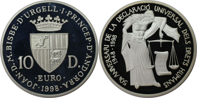 Europäische Münzen und Medaillen, Andorra. 50 Jahre Erklärung der Menschenrechte...