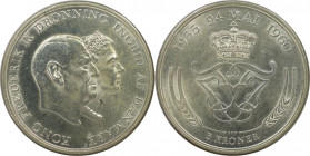 Europäische Münzen und Medaillen, Dänemark / Denmark. Frederik IX, Silberhochzeit. 5 Kroner 1960. 17,0 g. 0.800 Silber. 0.44 OZ. KM 852. Stempelglanz...