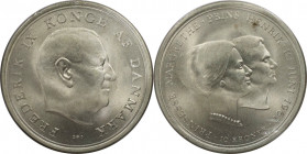 Europäische Münzen und Medaillen, Dänemark / Denmark. Hochzeit Prinzessin Margrethe. Frederik IX. (1947-1972). 10 Kroner 1967. 20,40 g. 0.800 Silber. ...