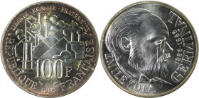 Europäische Münzen und Medaillen, Frankreich / France. 100 Jahre Roman "Germinal" von Emile Zola. 100 Francs 1985. 15,0 g. 0.900 Silber. 0.43 OZ. KM 9...