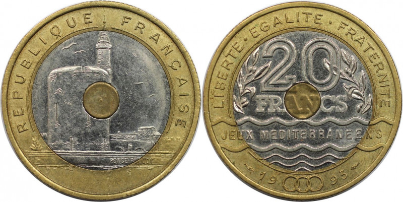 Europäische Münzen und Medaillen, Frankreich / France. Mittelmeerspiele. 20 Fran...