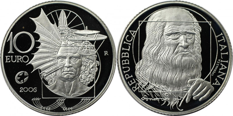 Europäische Münzen und Medaillen, Italien / Italy. "Leonardo Da Vinci". 10 Euro ...