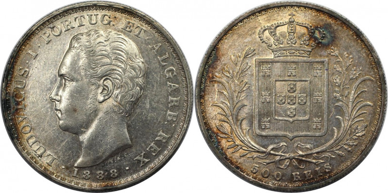 Europäische Münzen und Medaillen, Portugal. Luis I. 500 Reis 1888. Silber. KM 50...