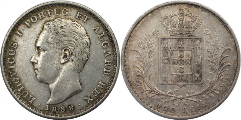 Europäische Münzen und Medaillen, Portugal. Luis I. 500 Reis 1888. Silber. KM 50...