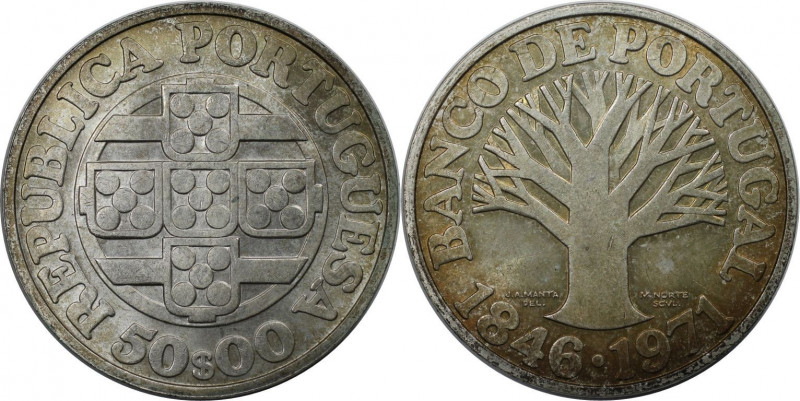 Europäische Münzen und Medaillen, Portugal. 125 Jahre Nationalbank. 50 Escudos 1...