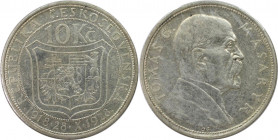 Europäische Münzen und Medaillen, Tschechoslowakei / Czechoslovakia. 10 Jahre Unabhängigkeit. 10 Kronen 1928. Silber. KM 12. Fast Vorzüglich