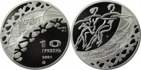 Europäische Münzen und Medaillen, Ukraine. XIX. Olympische Winterspiele 2000 in Salt Lake City. 10 Hryven 2001. 33,62 g. 0.925 Silber. 0.999 OZ. KM 13...