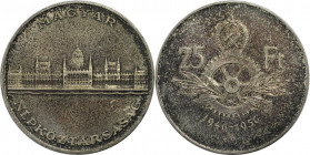 Europäische Münzen und Medaillen, Ungarn / Hungary. 10. Jahrestag von Forint. Parlamentsgebäude Budapest. 25 Forint 1956 BP. 20,0 g. 0.800 Silber. 0.5...