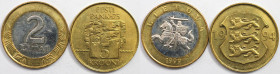 Europäische Münzen und Medaillen, Lots und Sammlungen. Litauen 2 Litai, 1999 (KM 112), Estland 5 Kronen, 1994 (KM 30). Lot von 2 Münzen. Stempelglanz...