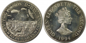 Weltmünzen und Medaillen, Alderney. D-DAY. 2 Pounds 1994. Kupfer-Nickel. KM 7. Stempelglanz