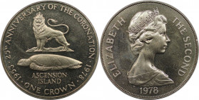 Weltmünzen und Medaillen, Ascension Insel / Ascension Island. 25. Jahrestag der Krönung. 1 Crown 1978. Kupfer-Nickel. KM 1. Stempelglanz