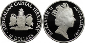 Weltmünzen und Medaillen, Australien / Australia. Elisabeth II. "AUSTRALIAN CAPITAL TERRITORY". 10 Dollars 1993. 20,0 g. 0.925 Silber. 0.59 OZ. KM 210...
