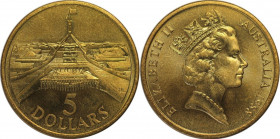 Weltmünzen und Medaillen, Australien / Australia. Parliament. 5 Dollars 1988. Aluminium-Bronze. KM 102. Stempelglanz