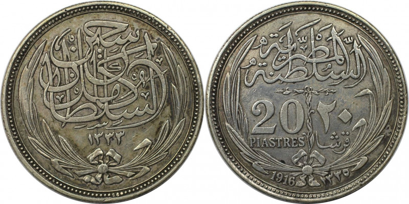 Weltmünzen und Medaillen, Ägypten / Egypt. Hussein Kamil (1914-1917). 20 Piastre...