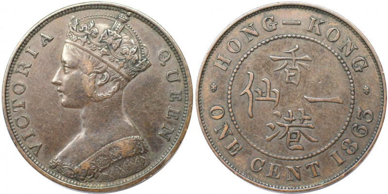 Weltmünzen und Medaillen, Hong Kong. Victoria (1819-1901). Cent 1863. Bronze. KM...