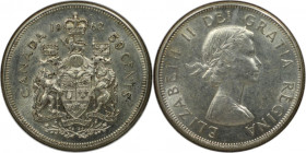 Weltmünzen und Medaillen, Kanada / Canada. Elizabeth II. 50 Cents 1962. 11,66 g. 0.800 Silber. 0.3 OZ. KM 56. Fast Stempelglanz