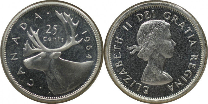 Weltmünzen und Medaillen, Kanada / Canada. 25 Cents 1964. 5,8 g. 0.800 Silber. 0...