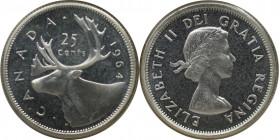 Weltmünzen und Medaillen, Kanada / Canada. 25 Cents 1964. 5,8 g. 0.800 Silber. 0.15 OZ. KM 52. Stempelglanz
