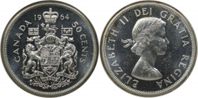 Weltmünzen und Medaillen, Kanada / Canada. Elizabeth II. 50 Cents 1964. 11,66 g. 0.800 Silber. 0.3 OZ. KM 56. Stempelglanz