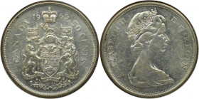 Weltmünzen und Medaillen, Kanada / Canada. Elizabeth II. 50 Cents 1965. 11,66 g. 0.800 Silber. 0.3 OZ. KM 63. Stempelglanz