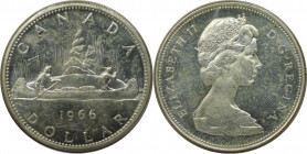 Weltmünzen und Medaillen, Kanada / Canada. Kanu. 1 Dollar 1966. Silber. KM 64.1. Fast Stempelglanz, Kl.Kratzer
