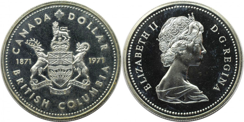 Weltmünzen und Medaillen, Kanada / Canada. "British Columbia". 1 Dollar 1971. 23...