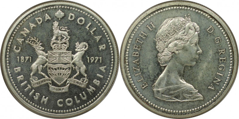 Weltmünzen und Medaillen, Kanada / Canada. "British Columbia". 1 Dollar 1971. 23...