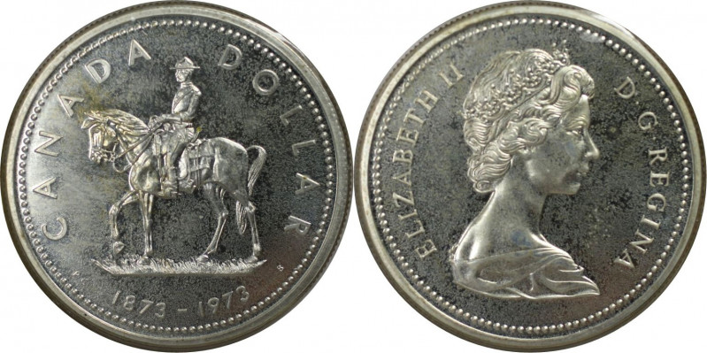 Weltmünzen und Medaillen, Kanada / Canada. "Mounty". 1 Dollar 1973. 23,3 g. 0.50...