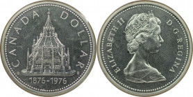 Weltmünzen und Medaillen, Kanada / Canada. 100. Jahrestag der Eröffnung der Parlamentsbibliothek Ottawa. 1 Dollar 1976. 23,33 g. 0.500 Silber. 0.38 OZ...