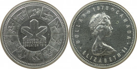 Weltmünzen und Medaillen, Kanada / Canada. XI. Commenwealthspiele in Edmonton. 1 Dollar 1978. 23,33 g. 0.500 Silber. 0.38 OZ. KM 121. Stempelglanz