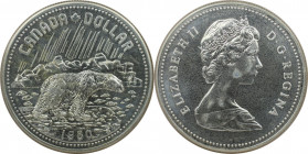 Weltmünzen und Medaillen, Kanada / Canada. 100 Jahre Arktische Inseln bei Kanada - Eisbär. 1 Dollar 1980. 23,33 g. 0.500 Silber. 0.38 OZ. KM 128. Stem...