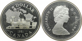Weltmünzen und Medaillen, Kanada / Canada. 100 Jahre Transkanadische Eisenbahn. 1 Dollar 1981. 23,33 g. 0.500 Silber. 0.38 OZ. KM 130. Polierte Platte...